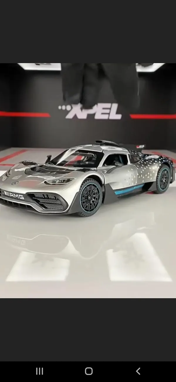 Silver_Black_Alloy_Mercedes_Amg_1:24_Scale_Diecast_Metal_Car_Color_Black_Silver_Doors,Back_Hood_Openable_With_Led_Lights,Music(Engine_Sound),_Pull_Back(Mercedes_Amg_1:24)