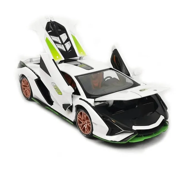 White_Diecast_Car_1:24_Lamborghini_Sian_63_Metal_Car_Model_Die_Cast_Toys_Pull_Back_Car_Toy_For_Kids_And_Car_Lovers