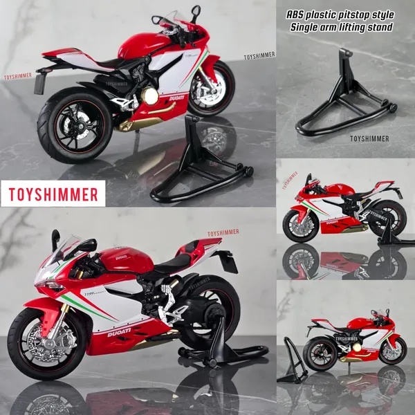 White_Red_Ducati_1199_Superleggera_Superbike_Sporty_Diecast_Motorcycle_Model,_Light_&_Sound_Function,1:12_Scale