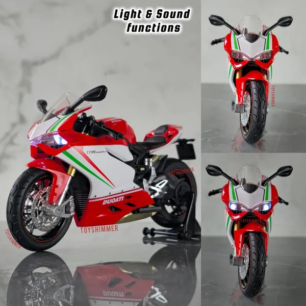 White_Red_Ducati_1199_Superleggera_Superbike_Sporty_Diecast_Motorcycle_Model,_Light_&_Sound_Function,1:12_Scale