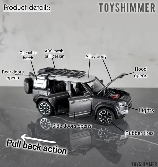 Toyshimmer_Range_Rover_Defender_1:32_Scale_Model_Car_Exclusive_Alloy_Metal_Pull_Back_Die-cast_Car_Metal_Pullback_Toy_car_with_Openable_Doors_&_Light_Music_Best_Gifts_Toys_Kids
