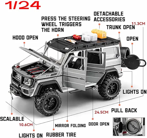 Black_1:24_Scale_Diecast_Merrc_G550_Brabus_Adventure_Large_With_6_Openable_Doors,Pull_Back_Action,Lights,Music_&_Working_Horn