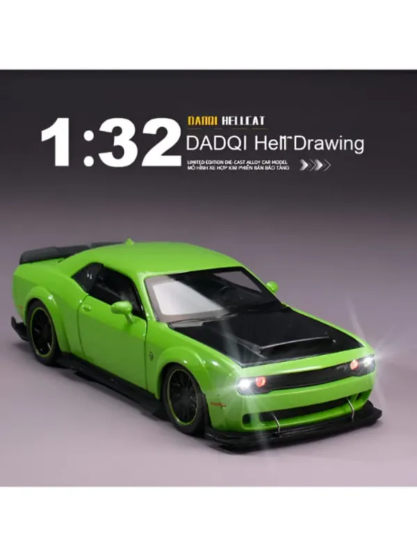 Toyshimmer_1:32_Scale_Exclusive_Alloy_Metal_Pull_Back_Die-cast_Car_Model_with_Sound_Light_Toy_for_Kids_Metal_Model_Toy_Car_with_Sound_and_Light?_(1.32_Scale_Dodge_Challenger-Green.)
