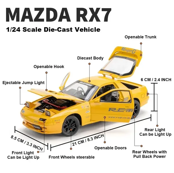 Toyshimmer_die_cast_Metal_Mazda_RX7_die_cast_1:24_Scale_Model_with_Iconic_popup_Headlight_with_Light_end_Engine_Sound_Music_for_Boys_and_Adults._(Yellow)