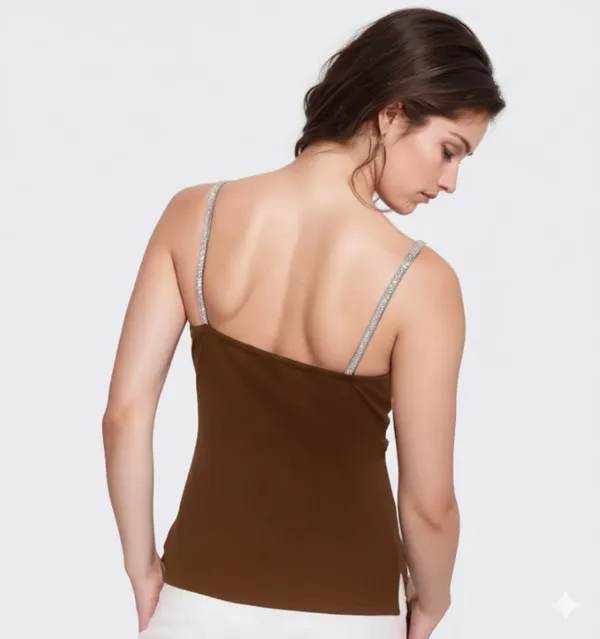 Brown_Premium_Bow_Embellished_Top_For_Women
