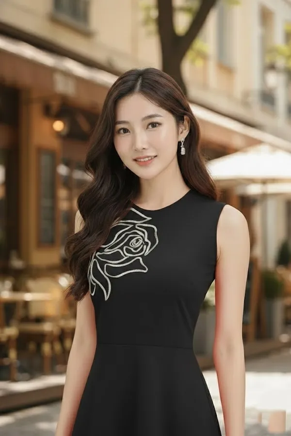 Black_Embroidered_Asymmetric_Dress