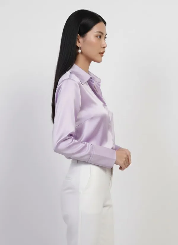 Lavender_Long_Sleeves_Satin_Casual_Shirt_For_Women