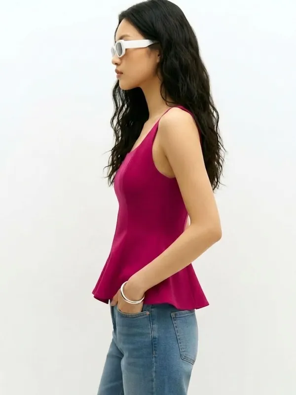 Women_Square_Neck_Sleeveless_Peplum_Top