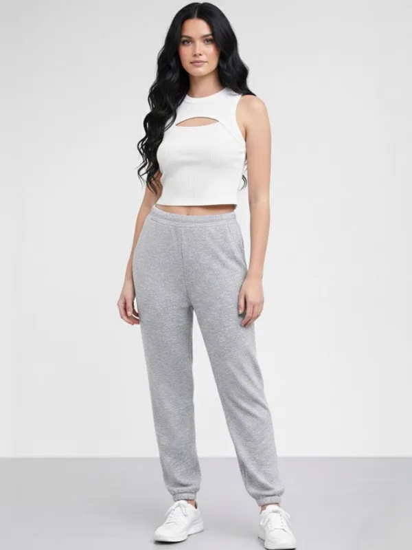Grey_Cuffed_Jogger_For_Women