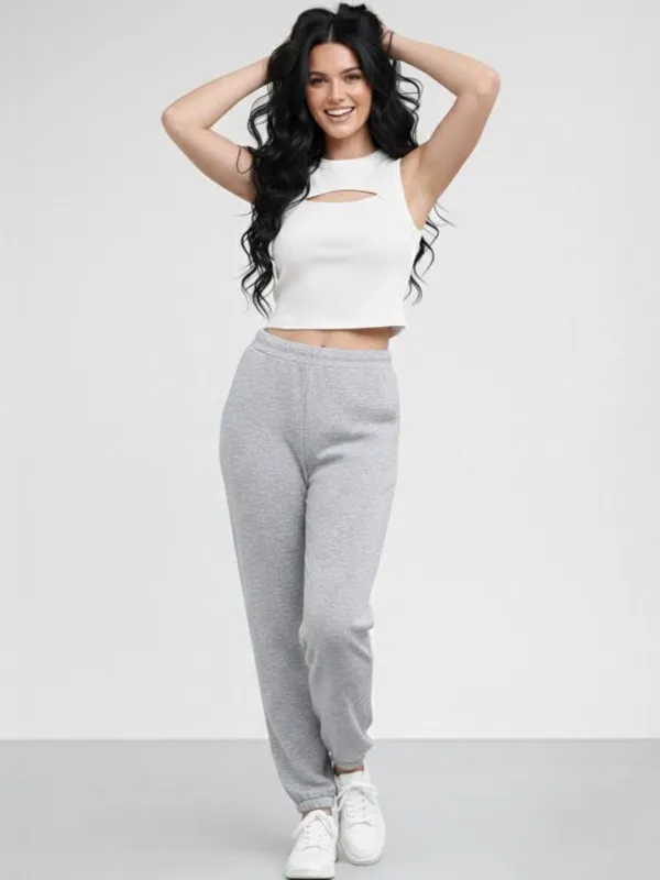 Grey_Cuffed_Jogger_For_Women