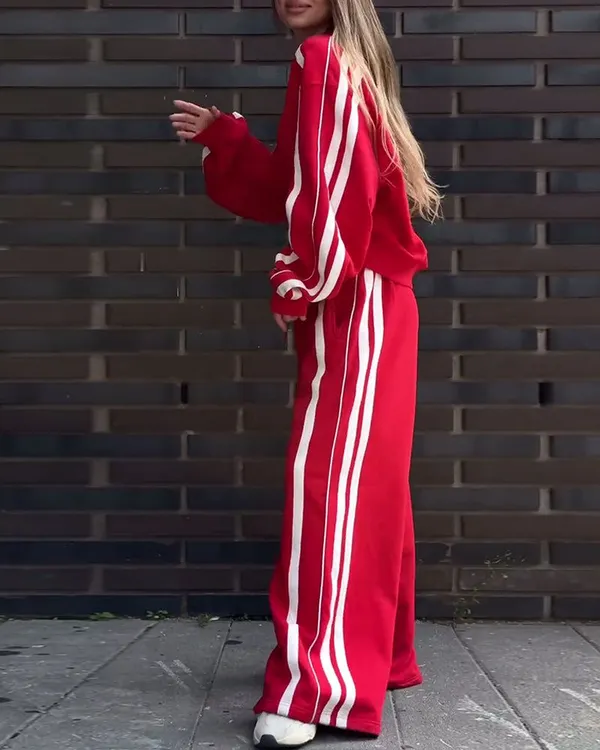 Red_Premium_Striped_Relaxed_Fit_Wide_Leg_Sweatpants_For_Women