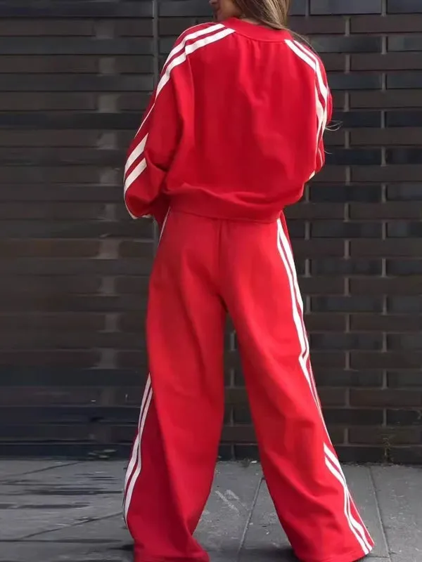 Red_Premium_Striped_Relaxed_Fit_Wide_Leg_Sweatpants_For_Women