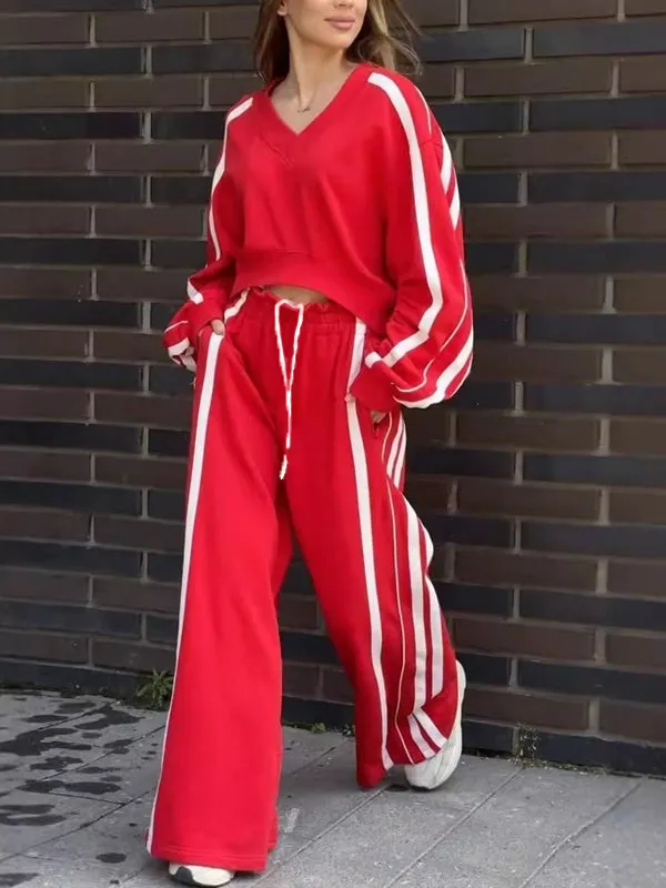 Red_Premium_Striped_Relaxed_Fit_Wide_Leg_Sweatpants_For_Women
