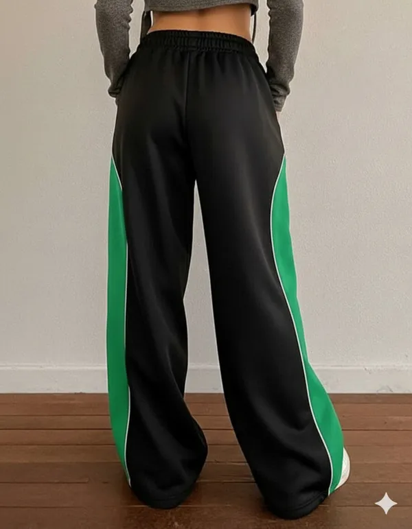 Green_&_Black_Premium_Colourblocked_Relaxed_Fit_Trousers_For_Women