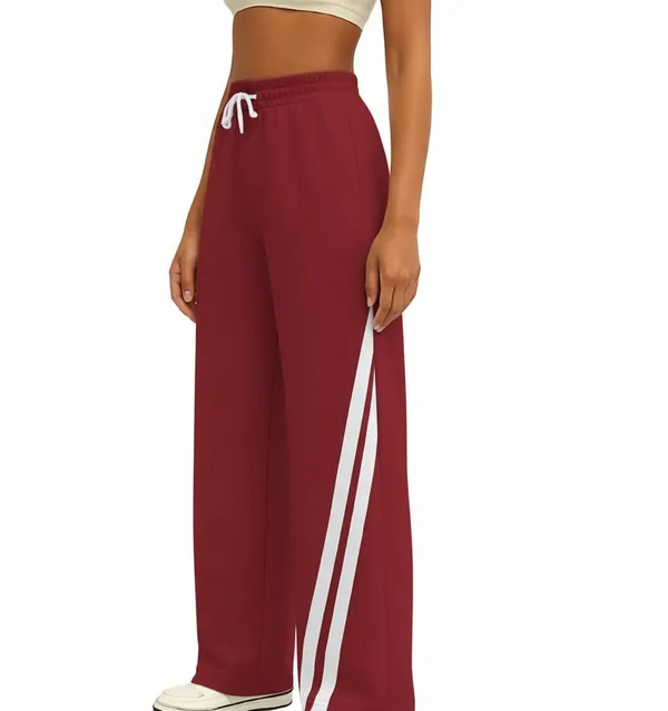 Red_Premium_Colorblocked_Taped_Sweatpants_For_Women