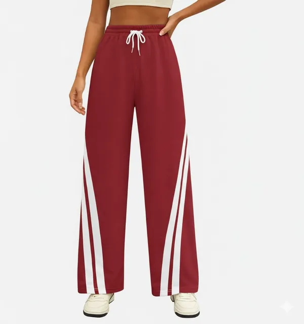 Red_Premium_Colorblocked_Taped_Sweatpants_For_Women