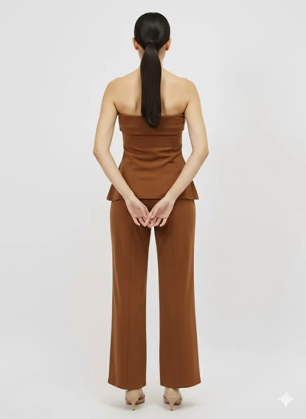 Brown_Premium_Fur_Bandeau_Co-Ord_Set_For_Women