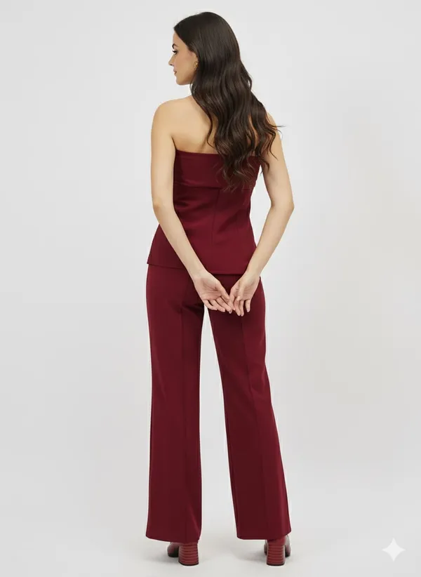 Burgundy_Premium_Fur_Bandeau_Co-Ord_Set_For_Women