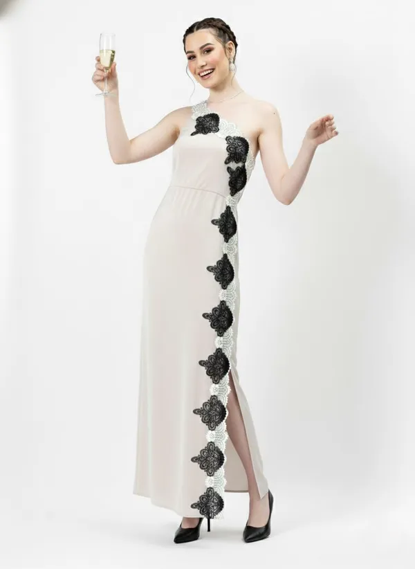 Silver_One_Shoulder_Embroidered_Tie-Up_Satin_Dress
