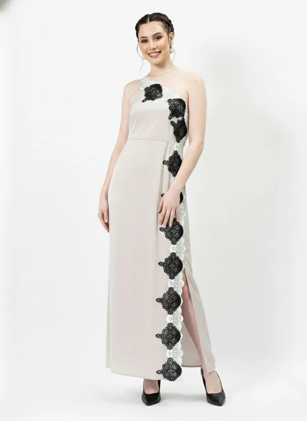 Silver_One_Shoulder_Embroidered_Tie-Up_Satin_Dress