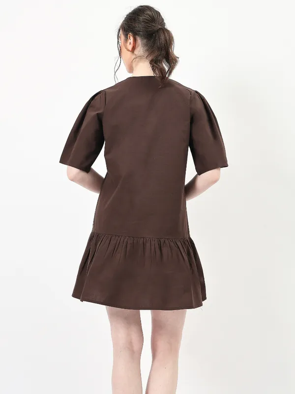 Brown_Pure_Cotton_Embroidered_Dress