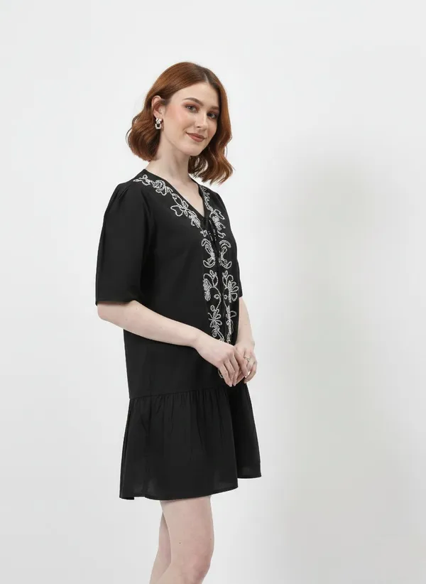 Black_Pure_Cotton_Embroidered_Dress