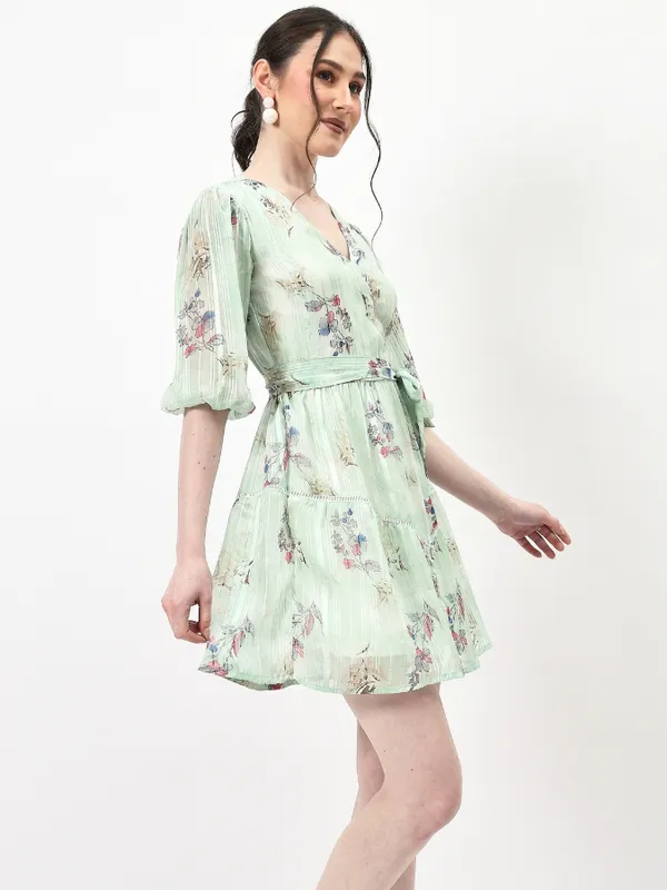 Green_Georgette_Floral_Dress