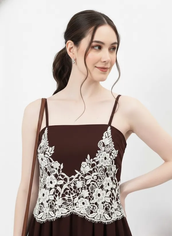 Brown_Contrast_Lace_Slip_Strap_Dress