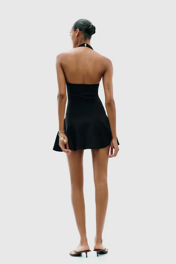 Black_Premium_Halter_Neck_Fit_&_Flare_Dress_For_Women