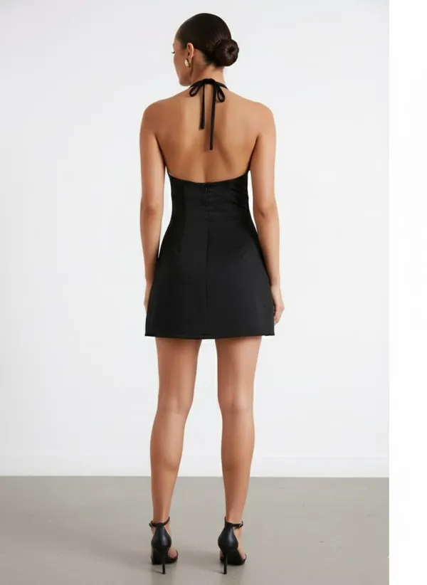 Black_Premium_Halter_Neck_Dress_For_Women