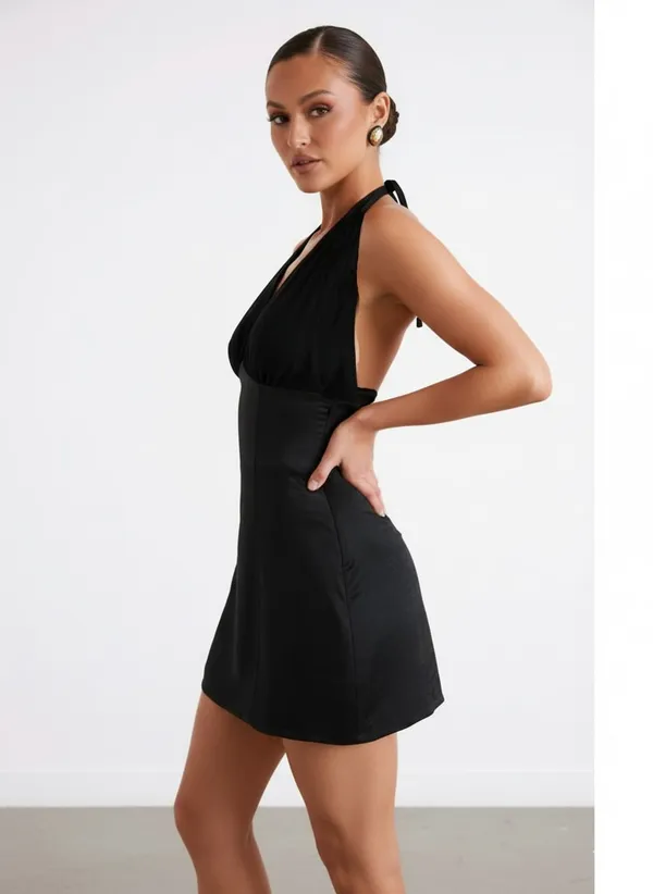 Black_Premium_Halter_Neck_Dress_For_Women