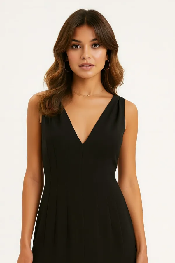 Black_V-Neck_Bodycon_Dress_For_Women