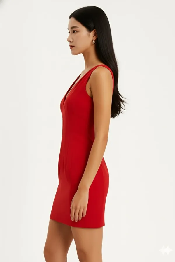Red_V-Neck_Bodyocn_Dress_For_Women