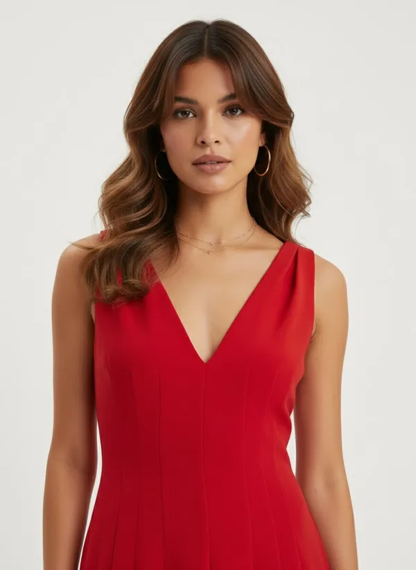 Red_V-Neck_Bodyocn_Dress_For_Women