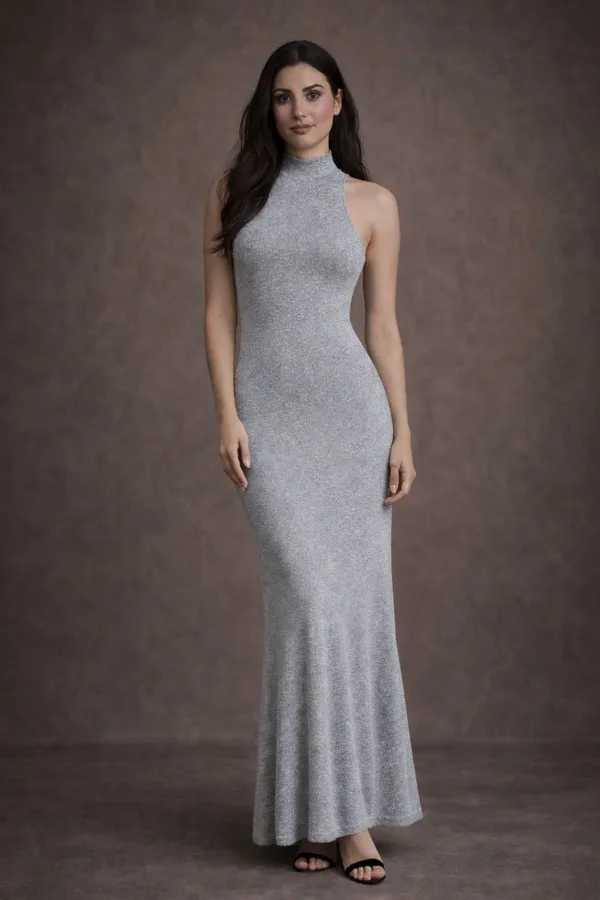 Grey_Halter_Neck_Mermaid_Gown