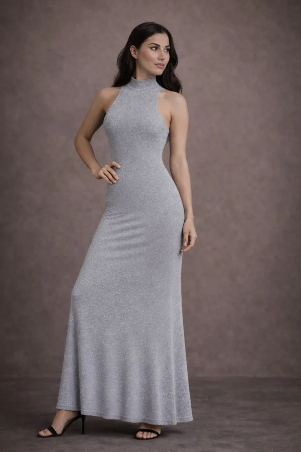 Grey_Halter_Neck_Mermaid_Gown