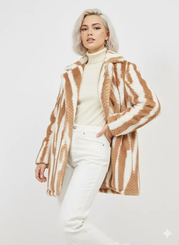 Brown_Premium_Fur_Striped_Overcoat_For_Women