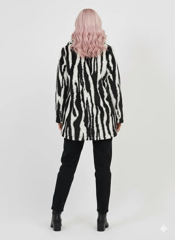 Black_Premium_Fur_Striped_Overcoat_For_Women