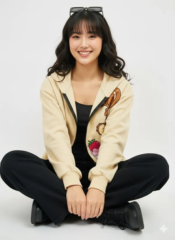 Beige_Premium_Rabbit_Printed_Jacket_For_Women