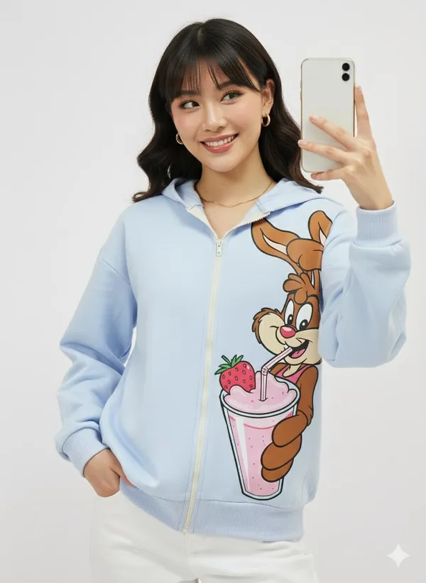 Blue_Premium_Rabbit_Printed_Jacket_For_Women