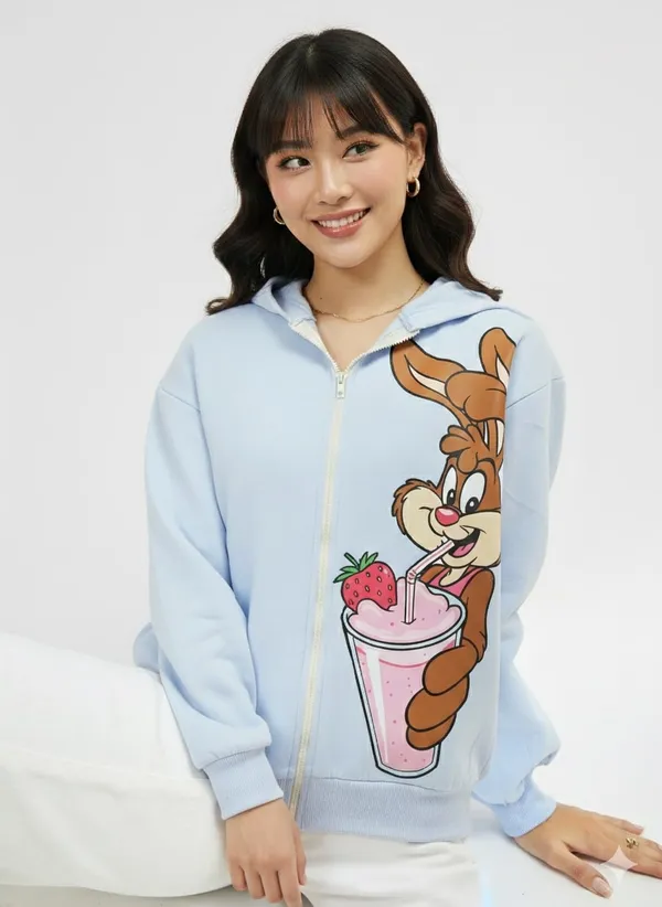 Blue_Premium_Rabbit_Printed_Jacket_For_Women