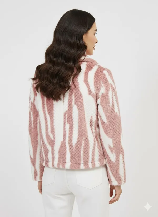Pink_Premium_Fur_Single_Breasted_Coat_For_Women
