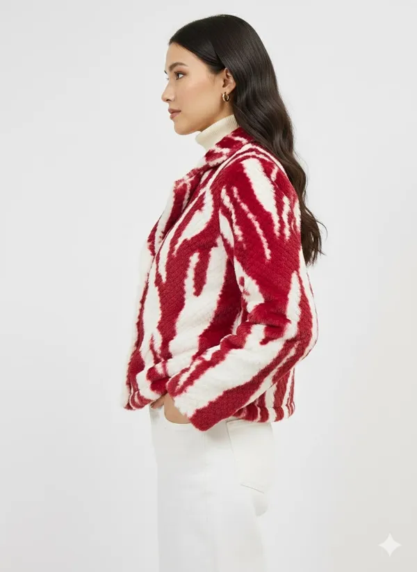 Red_Premium_Fur_Single_Breasted_Coat_For_Women