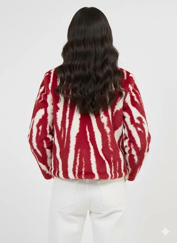 Red_Premium_Fur_Single_Breasted_Coat_For_Women