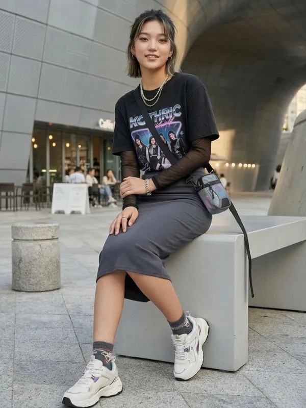 Charcoal_Knee_Length_Pencil_Skirt_For_Women