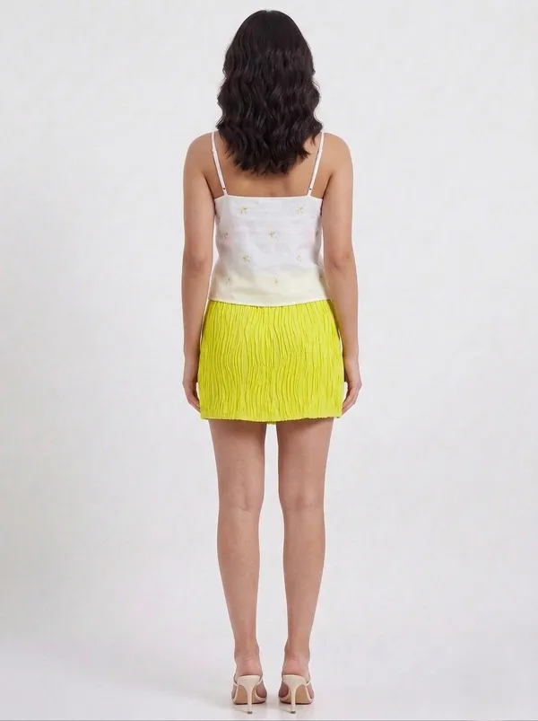 Lime_Green_Self_Design_Straight_Mini_Skirt_For_Women