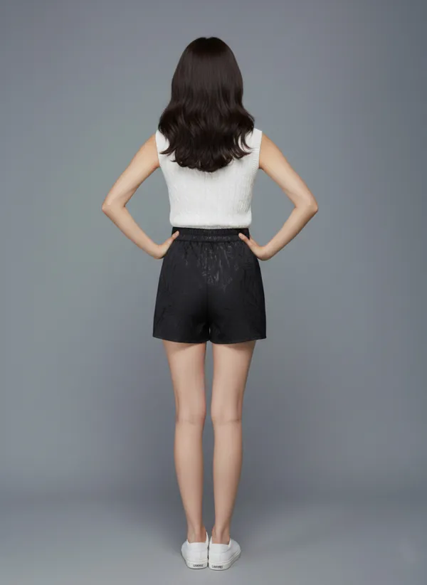 Black_Abstract_Printed_Summer_Shorts__For_Women
