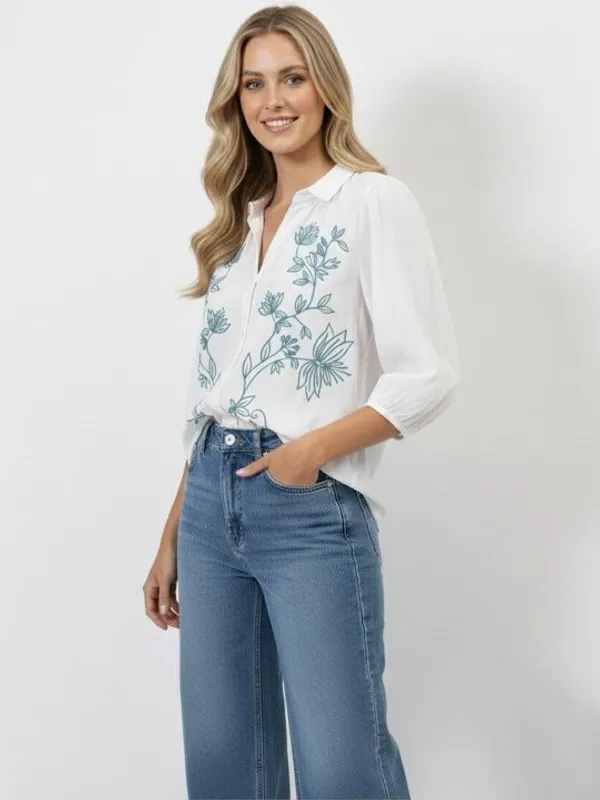Blue_Embroided_Shirt_For_Women