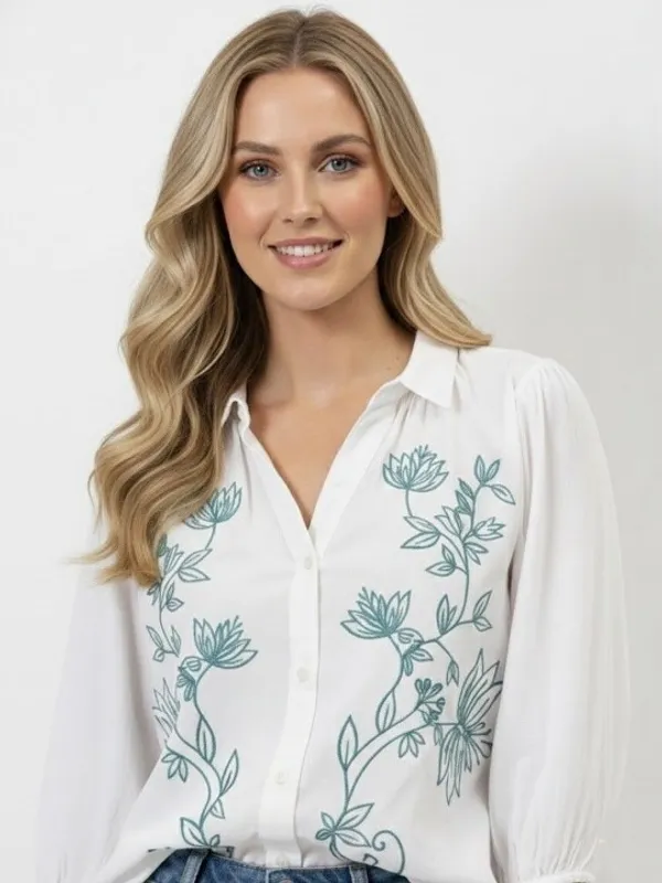Blue_Embroided_Shirt_For_Women