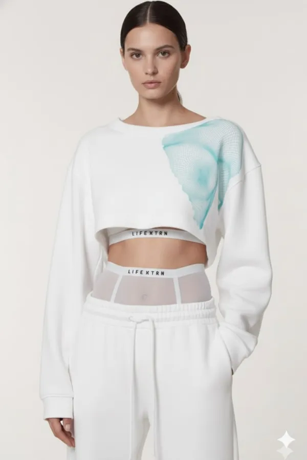 White_Premium_Abstract_Printed_Crop_Sweatshirt_For_Women